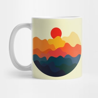 Minimalist Abstract Nature Art #43 Warm, Vibrant and Wavey Mountains Mug